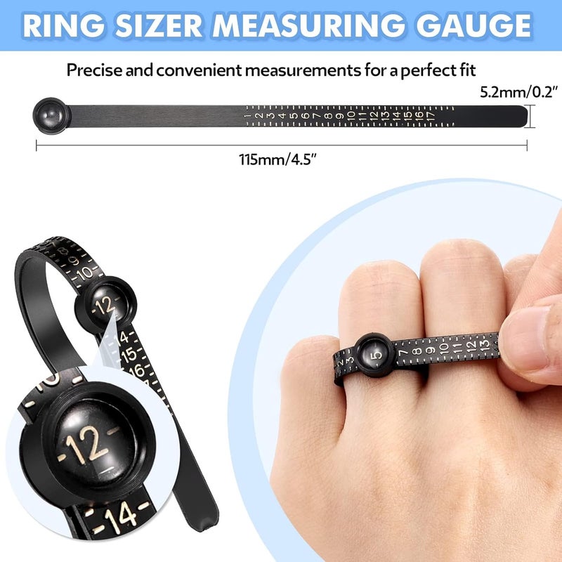 Anpro Ring Size Adjuster for Loose Rings, 4 Style for Different Band Widths Ring Sizer Adjuster Set, w/Polishing Cloth,Ring Size Measuring Tool - Image 4